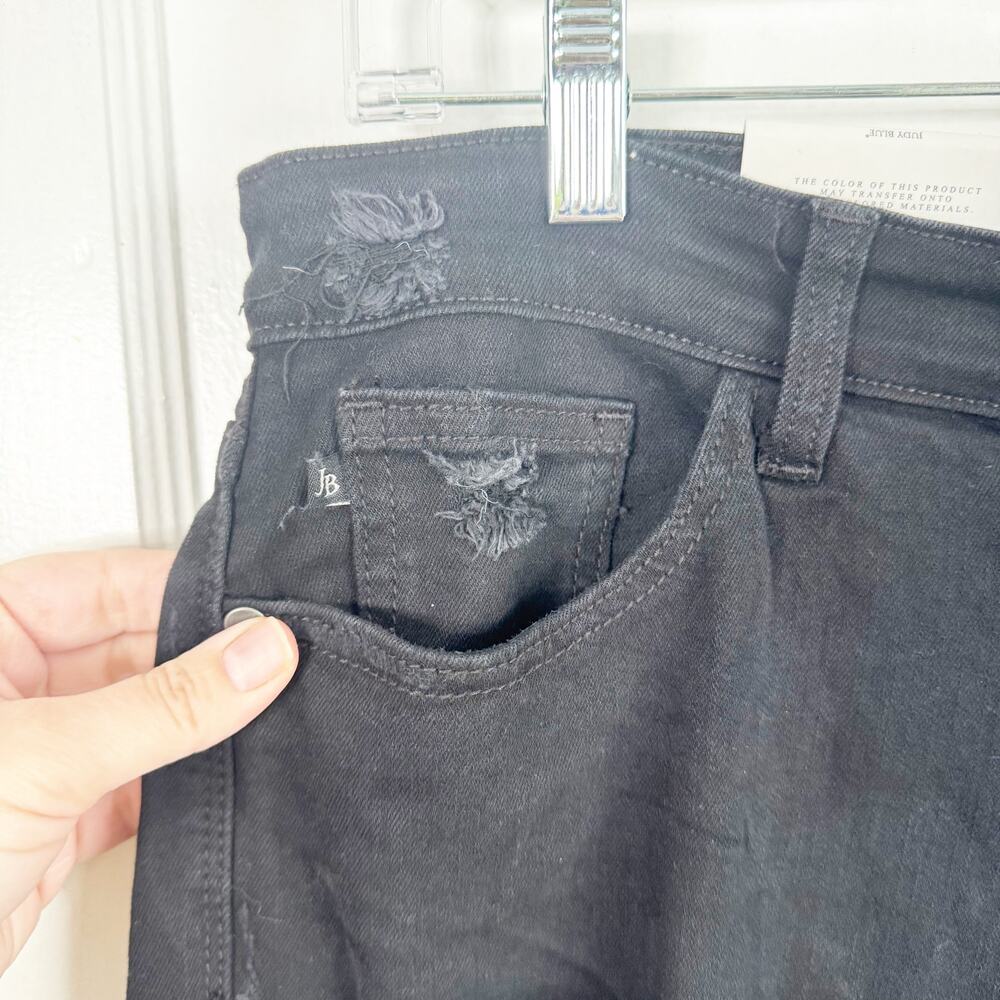Judy Blue Distressed Boyfriend Fit Black Denim Jeans High Waisted NEW Size 13/31 - Picture 8 of 16